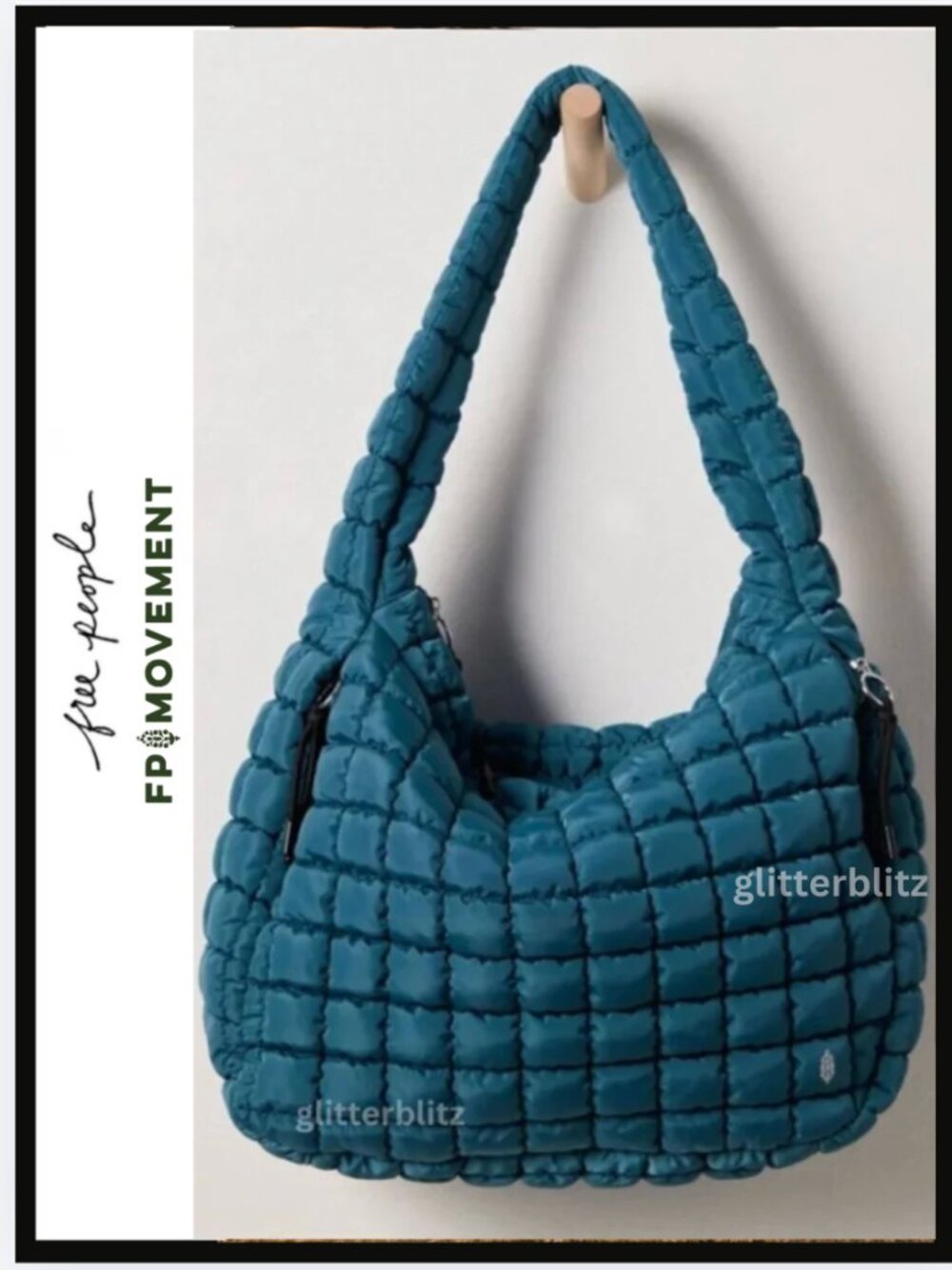 Free People Quilted Carryall Bag in ENDZONE TEAL PINE